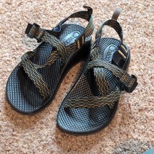 Chaco Sandals with Black and Yellow Straps
